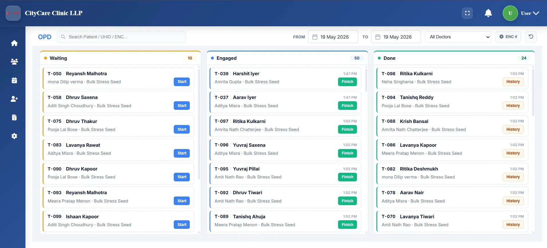 Cliniqwise Single Screen EMR Layout